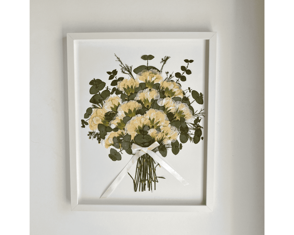 Secar ramo de novia de claveles